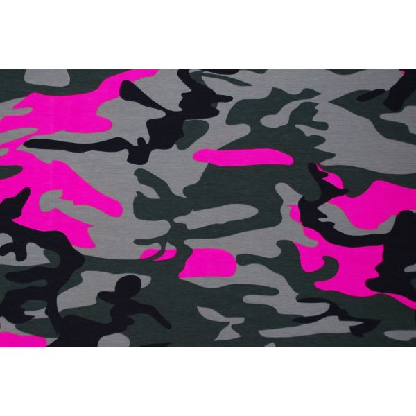 Tricotstoffen.nl | Roze Camouflage
